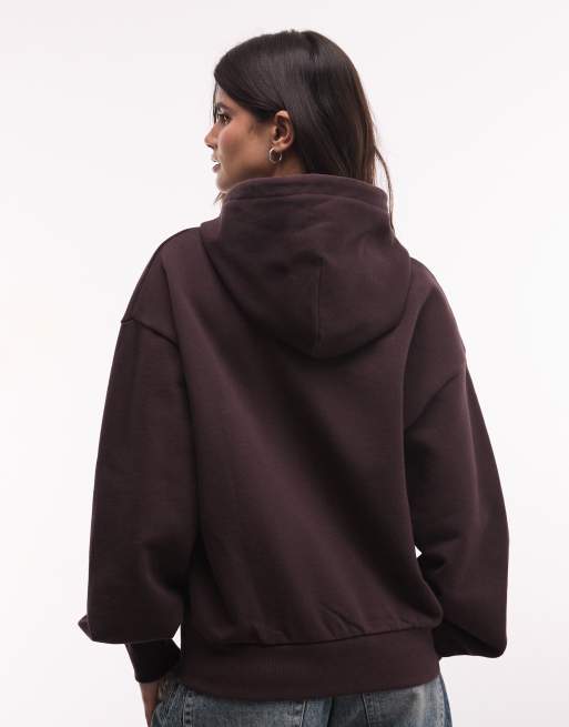 Carhartt WIP Casey hættetrøje med lynlås i mørkebrun, 2 af 4