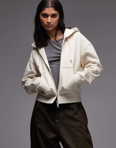 Carhartt WIP - Casey - Offwhite hættetrøje med lynlås - view 1