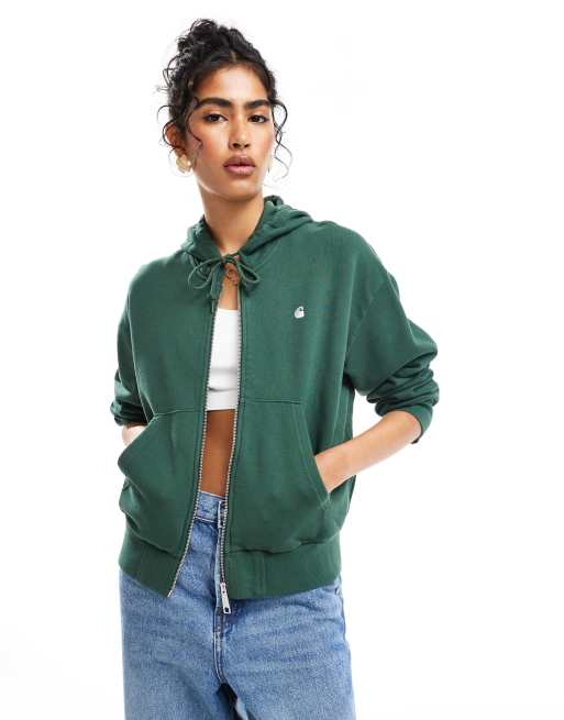 Carhartt WIP - Casey - Sweatshirt met capuchon en rits in kaki