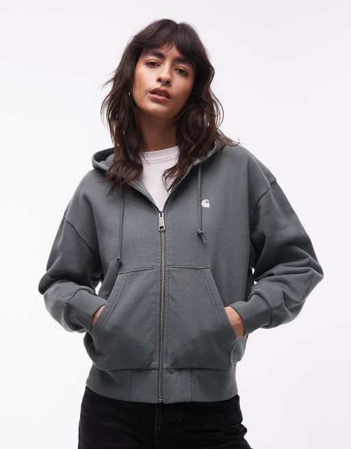 Carhartt WIP – Casey – Zapinana na zamek bluza z kapturem w kolorze bladozielonym