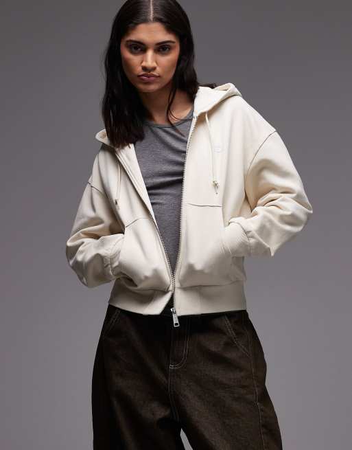 Carhartt WIP – Casey – Zapinana na zamek bluza z kapturem w kolorze złamanej bieli