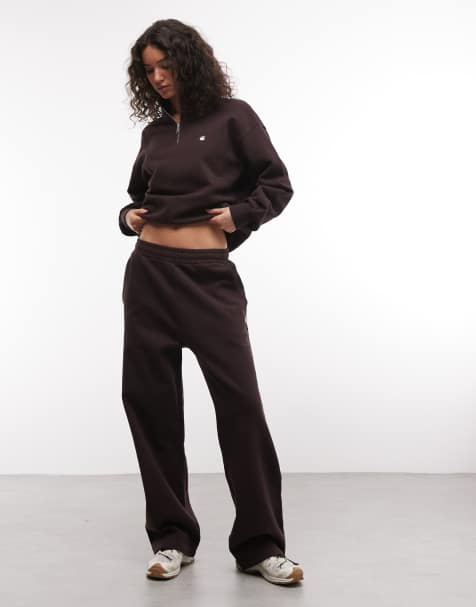 Carhartt WIP – Cassie – Ciemnobrązowe joggersy z szerokimi nogawkami - view 1