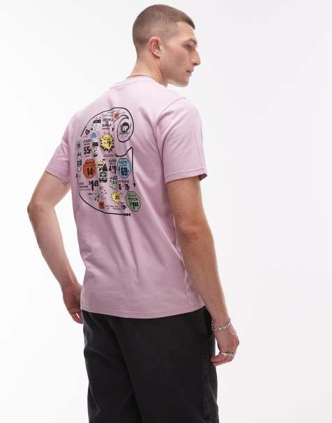 Carhartt WIP catalogue back print t-shirt in light pink - view 1