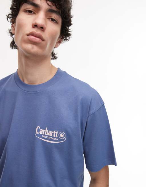 Carhartt WIP catalogue graphic t-shirt in blue | ASOS