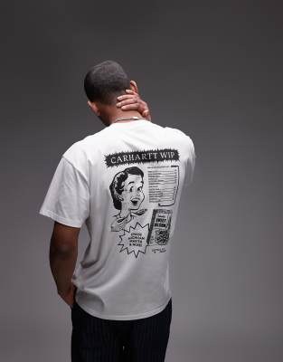 catalogue graphic T-shirt in white