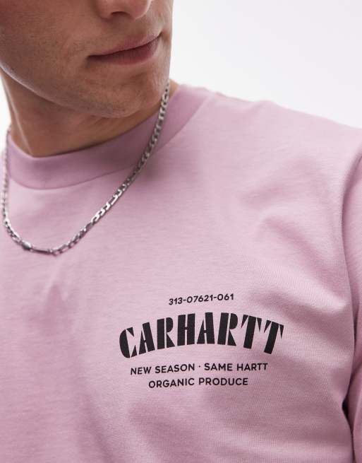 Carhartt WIP catalogue logo T-shirt in pink | ASOS