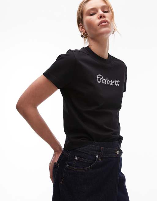 Carhartt WIP - Chained - Sort T-shirt med print på ryggen