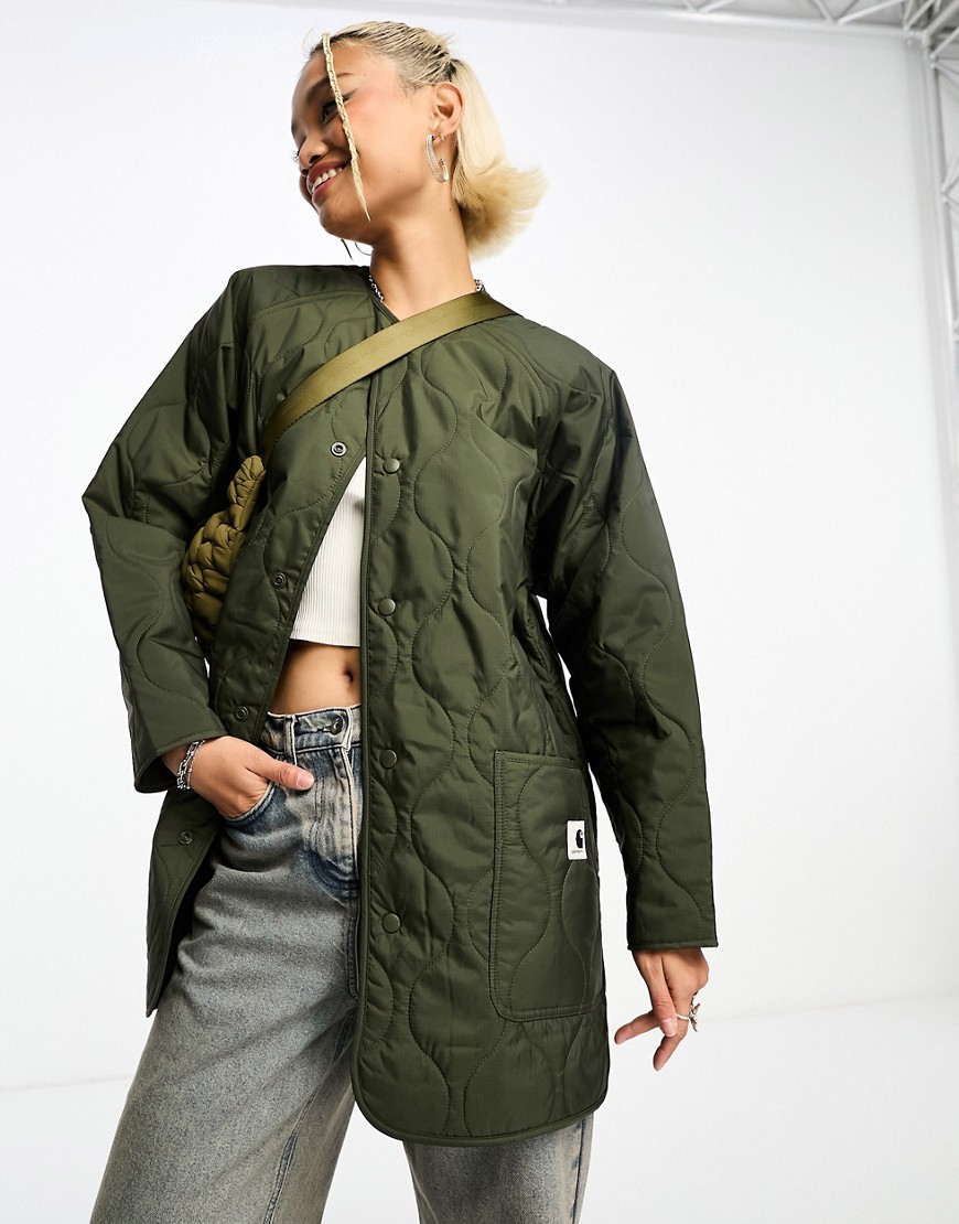 Carhartt WIP charleston long quited liner in green