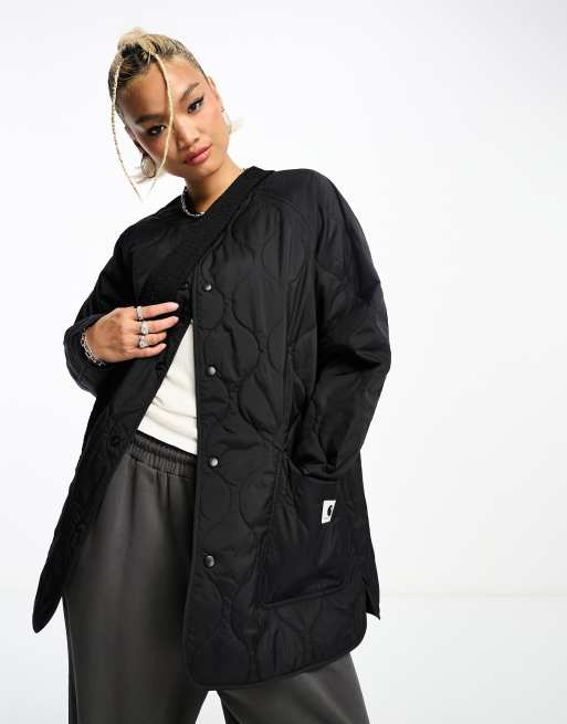 Carhartt WIP Charleston long quited liner jacket in black ASOS