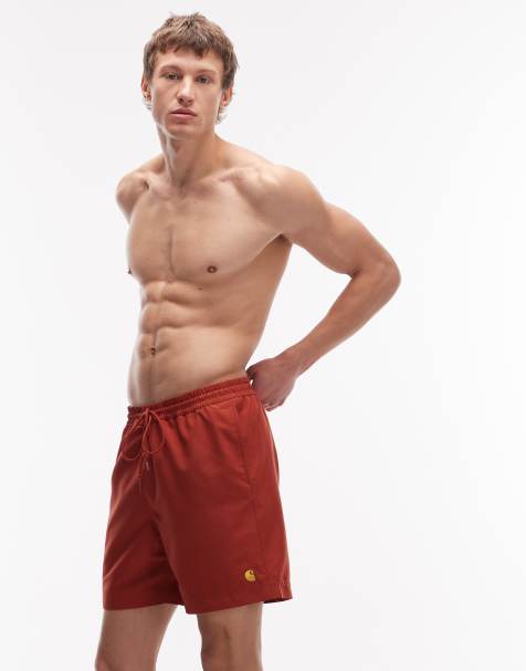 Carhartt WIP – Chase – Badehose in Rostrot - view 1