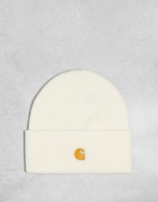 Carhartt WIP Chase beanie in white