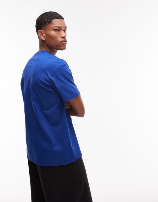Carhartt WIP – Chase – Blå t-shirt med ledig passform, 3 av 4