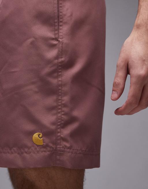 Carhartt WIP - Chase - Boxer da bagno rosa crepuscolare, 4 di 4