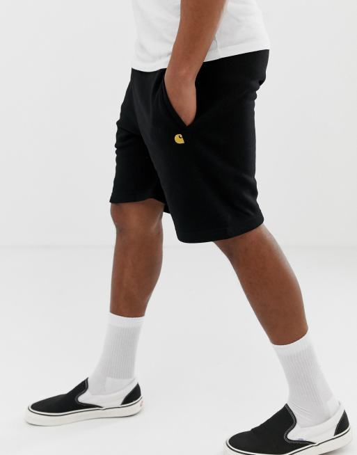Carhartt WIP - Chase - Czarne szorty sportowe
