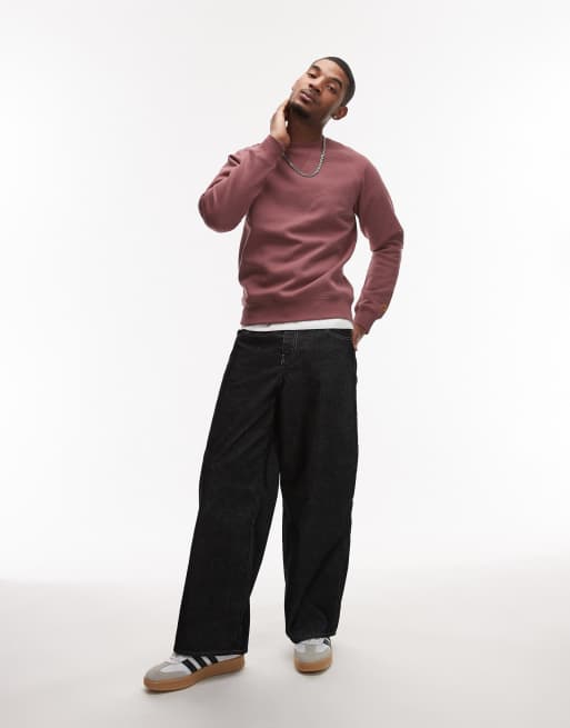 Carhartt WIP - Chase - Felpa rosa polvere, 3 di 4