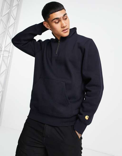 Carhartt WIP chase half zip sweastshirt in navy