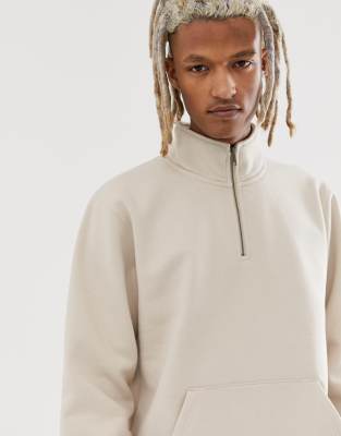 Carhartt WIP Chase half zip sweatshirt in beige