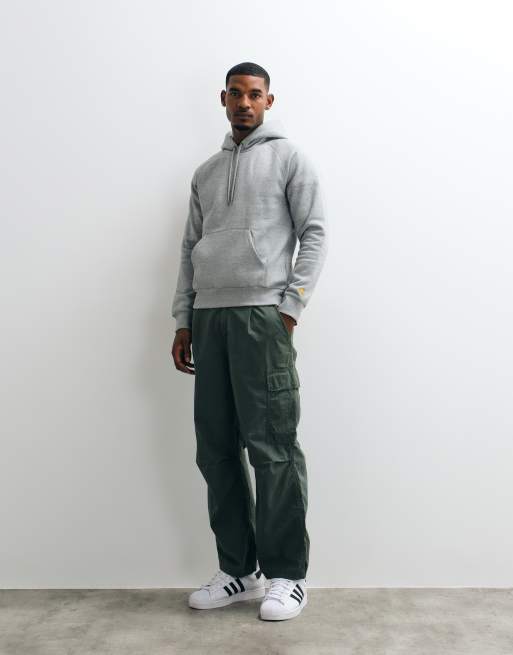 Carhartt WIP chase heavyweight hoodie in grey, 3 of 5