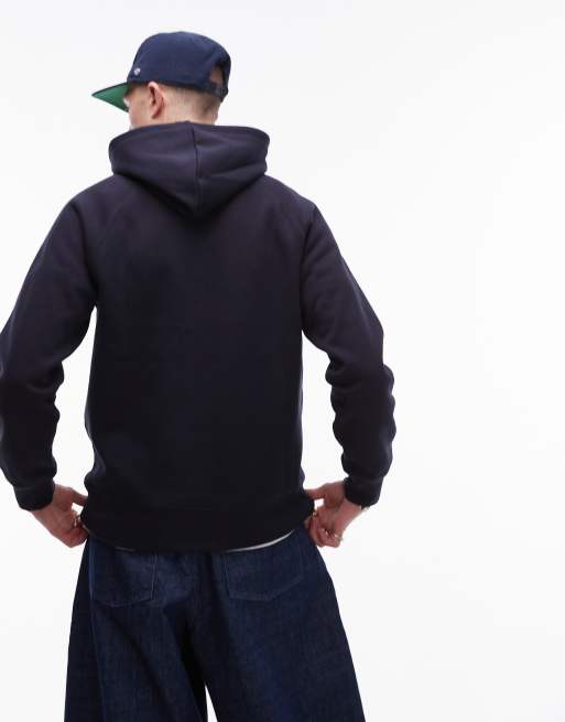 Carhartt WIP chase heavyweight hoodie in navy, 3 of 4