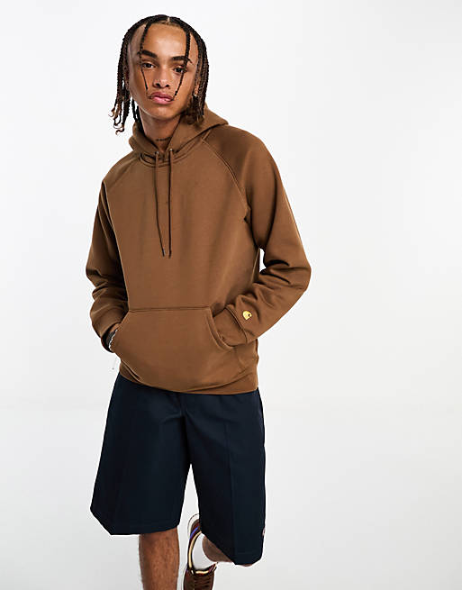 Carhartt WIP chase hoodie in brown | ASOS