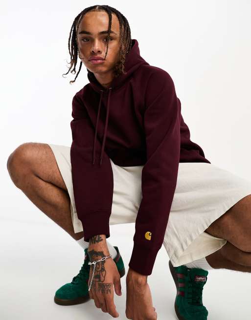 Carhartt WIP chase hoodie in burgundy | ASOS