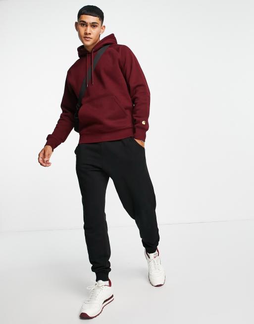 Carhartt WIP chase hoodie in burgundy, 2 of 4