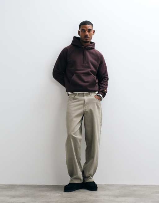 Carhartt WIP Chase hoodie in dark brown, 2 of 5