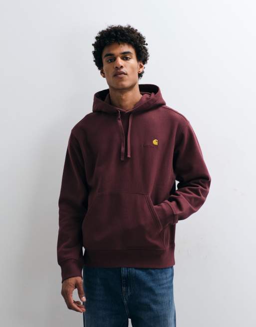Carhartt WIP Chase hoodie in dark burgundy, 5 of 5