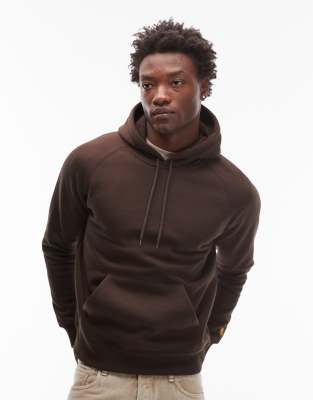 Carhartt WIP Carhartt WIP chase hoodie in dark chocolate brown