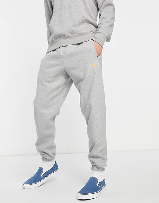 Carhartt WIP chase joggers in grey | ASOS