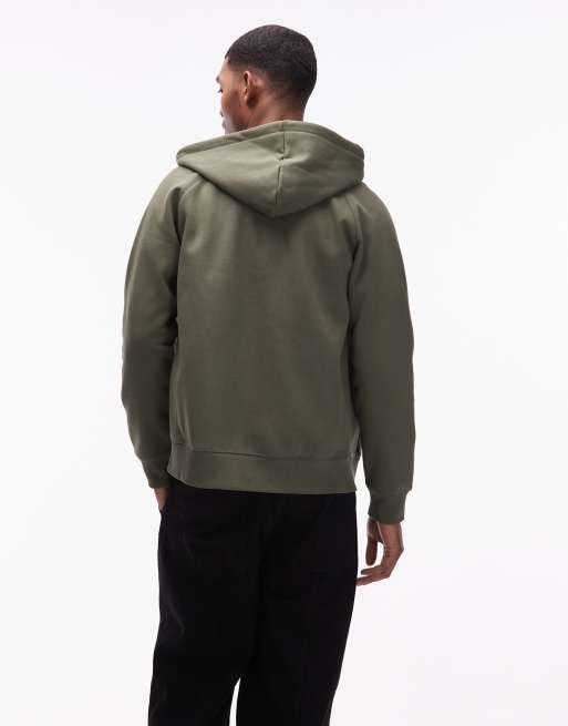 Carhartt WIP - Chase - Kakifarvet hættetrøje med lynlås, 3 af 5