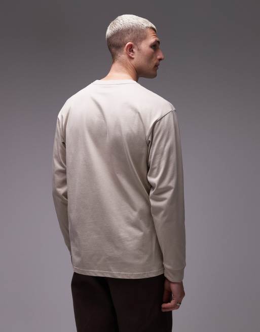 Carhartt WIP chase long sleeve t-shirt in beige, 3 of 5