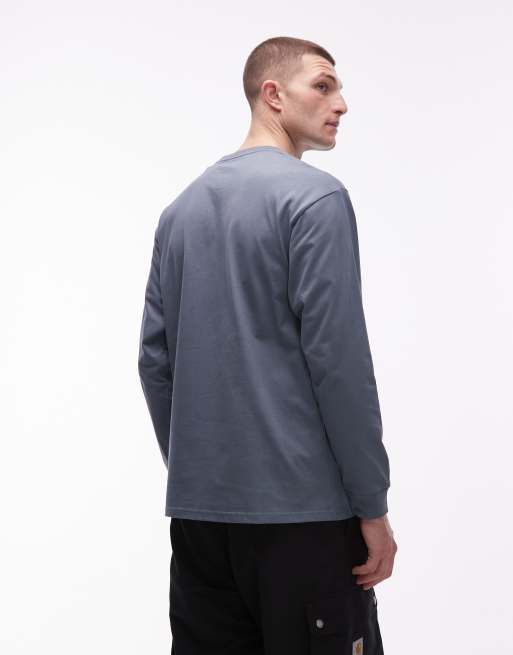 Carhartt WIP chase long sleeve t-shirt in blue , 3 of 5