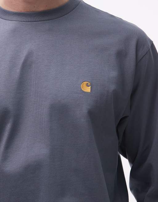 Carhartt WIP chase long sleeve t-shirt in blue , 5 of 5