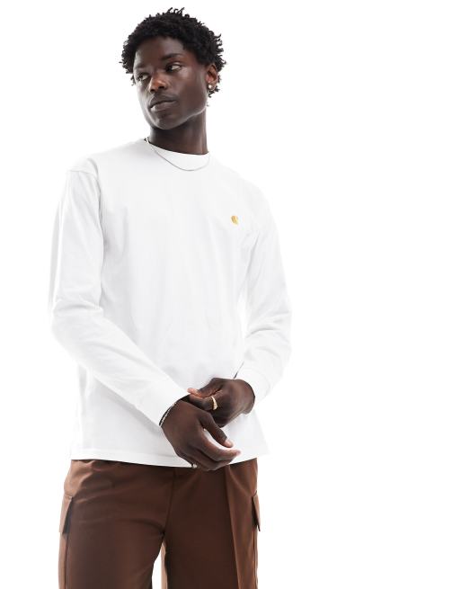 Carhartt WIP chase long sleeve t shirt in white ASOS