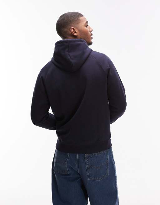 Carhartt WIP – Chase – Marinblå, kraftig huvtröja, 4 av 4