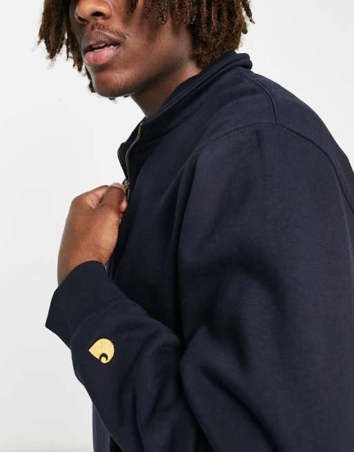 Carhartt WIP - Chase - Marineblå sweatshirt med halv lynlås, 3 af 4