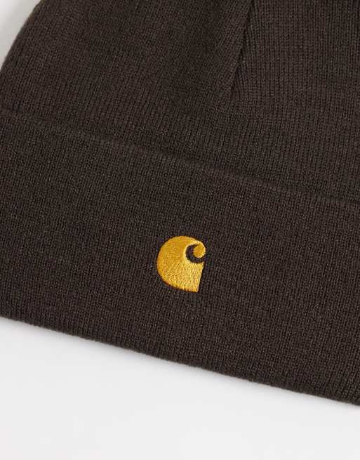 Carhartt WIP Chase mössa i mörk chokladbrun, 3 av 3