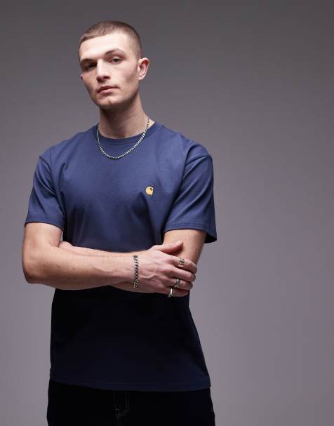 Carhartt WIP – Chase – Niebieski t-shirt - view 1