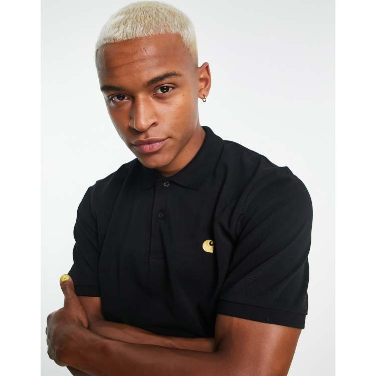 Carhartt WIP chase pique polo in black