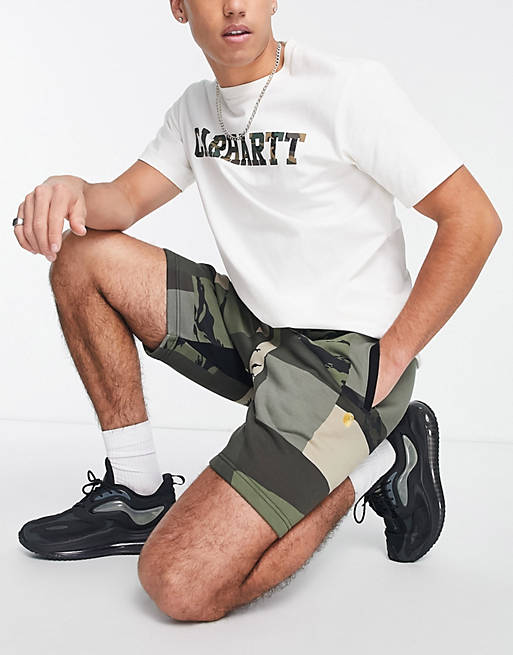 Mens Shorts Carhartt WIP Shorts for Men Carhartt WIP Cotton Shorts Brown in Camouflage Green 