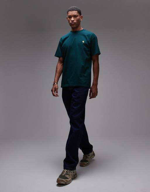 Carhartt WIP - Chase - Skovgrøn løstsiddende T-shirt, 2 af 4
