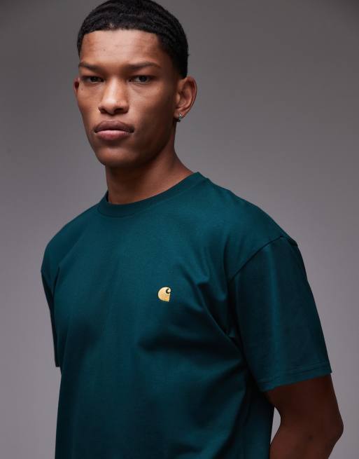 Carhartt WIP - Chase - Skovgrøn løstsiddende T-shirt, 3 af 4
