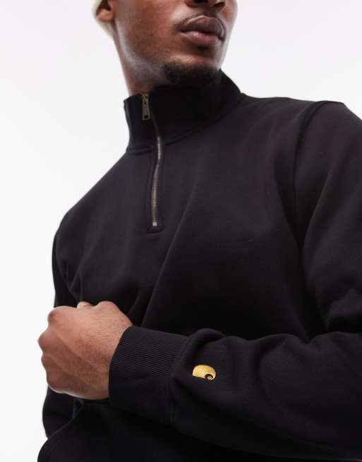 Carhartt WIP – Chase – Svart sweatshirt med kort dragkedja, 4 av 4