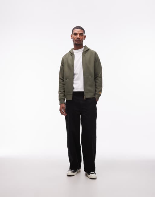 Carhartt WIP - Chase - Sweat à capuche avec fermeture éclair - Kaki, 2 de 5
