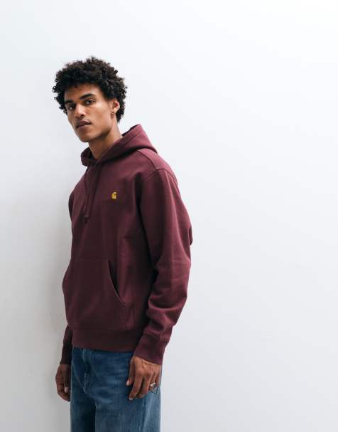 Carhartt WIP - Chase - Sweat à capuche - Bordeaux foncé - view 1