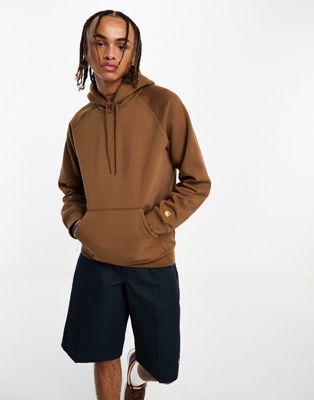 Carhartt WIP chase hoodie in brown - ASOS Price Checker