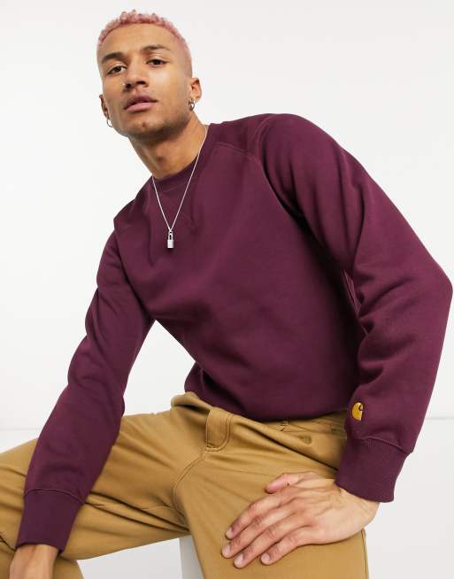 Carhartt WIP chase sweat in burgundy