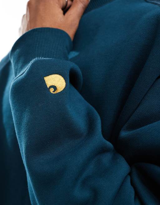 Carhartt WIP – Chase – Sweatshirt in Blaugrün, 3 von 4