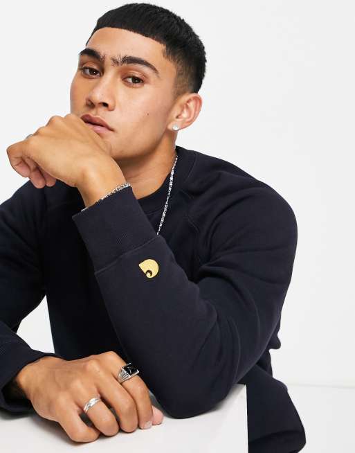 Carhartt WIP chase sweatshirt in navy, 2 of 4